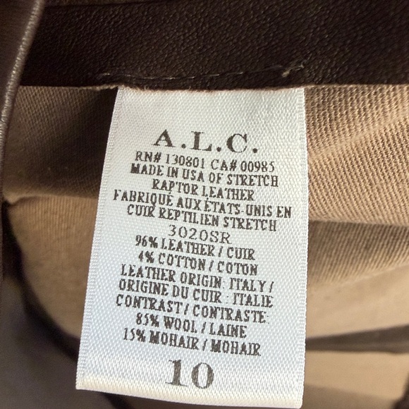 A.L.C. Brown Leather Skirt 10 (Fits 4-8) - Picture 6 of 9
